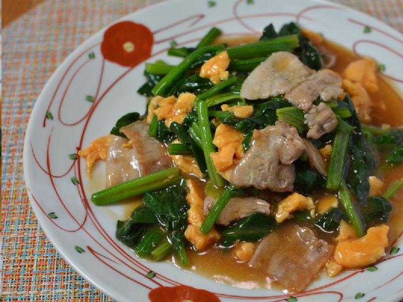 豚肉とほうれん草の中華風炒め