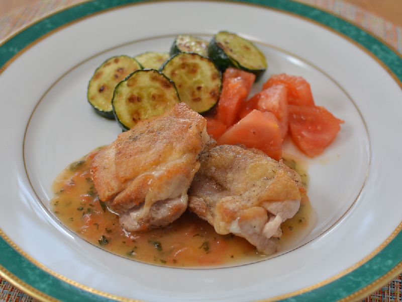 鶏もも肉のレモンバターソース